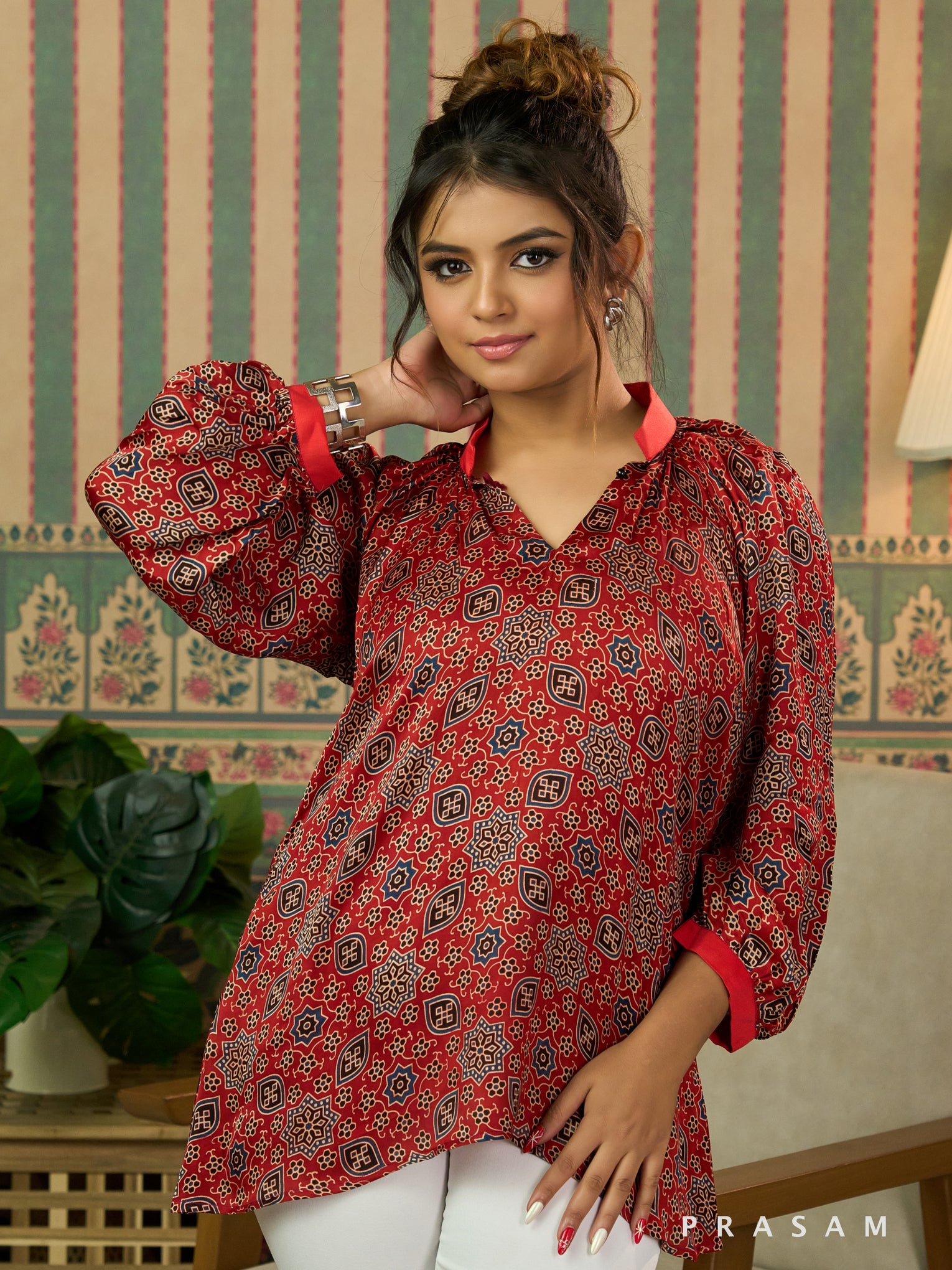 Sangria Glow  Modal Silk Tunic