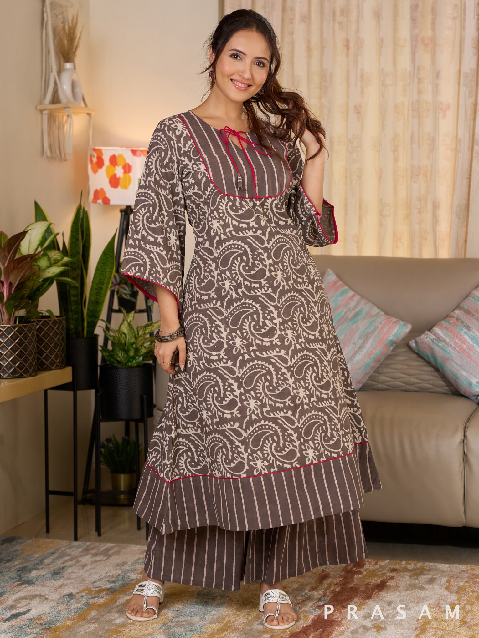 Bagru Sandstone Kurti Set