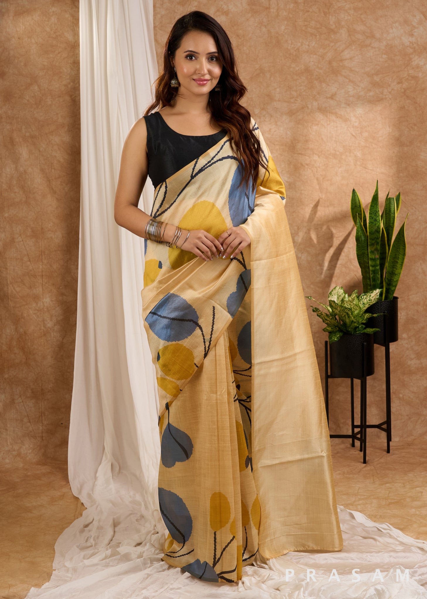 Golden Hour - Art Silk Printed Saree