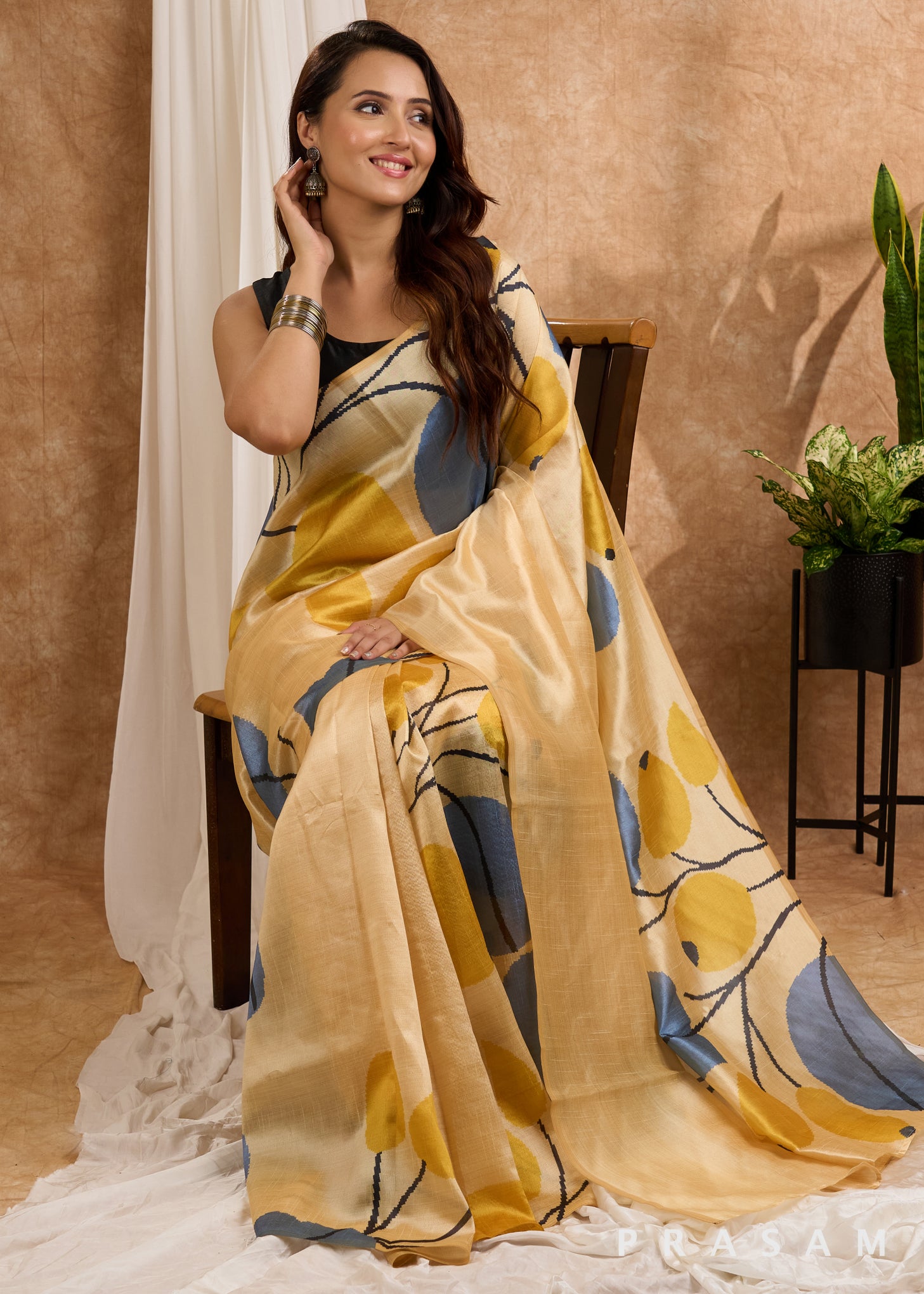 Golden Hour - Art Silk Printed Saree