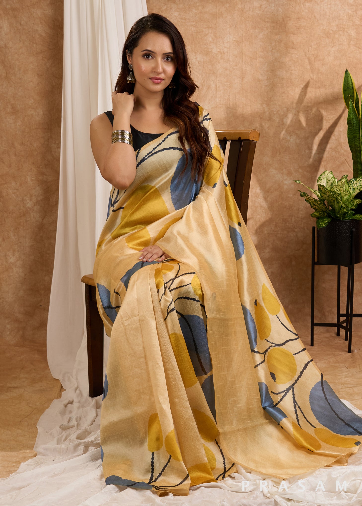 Golden Hour - Art Silk Printed Saree