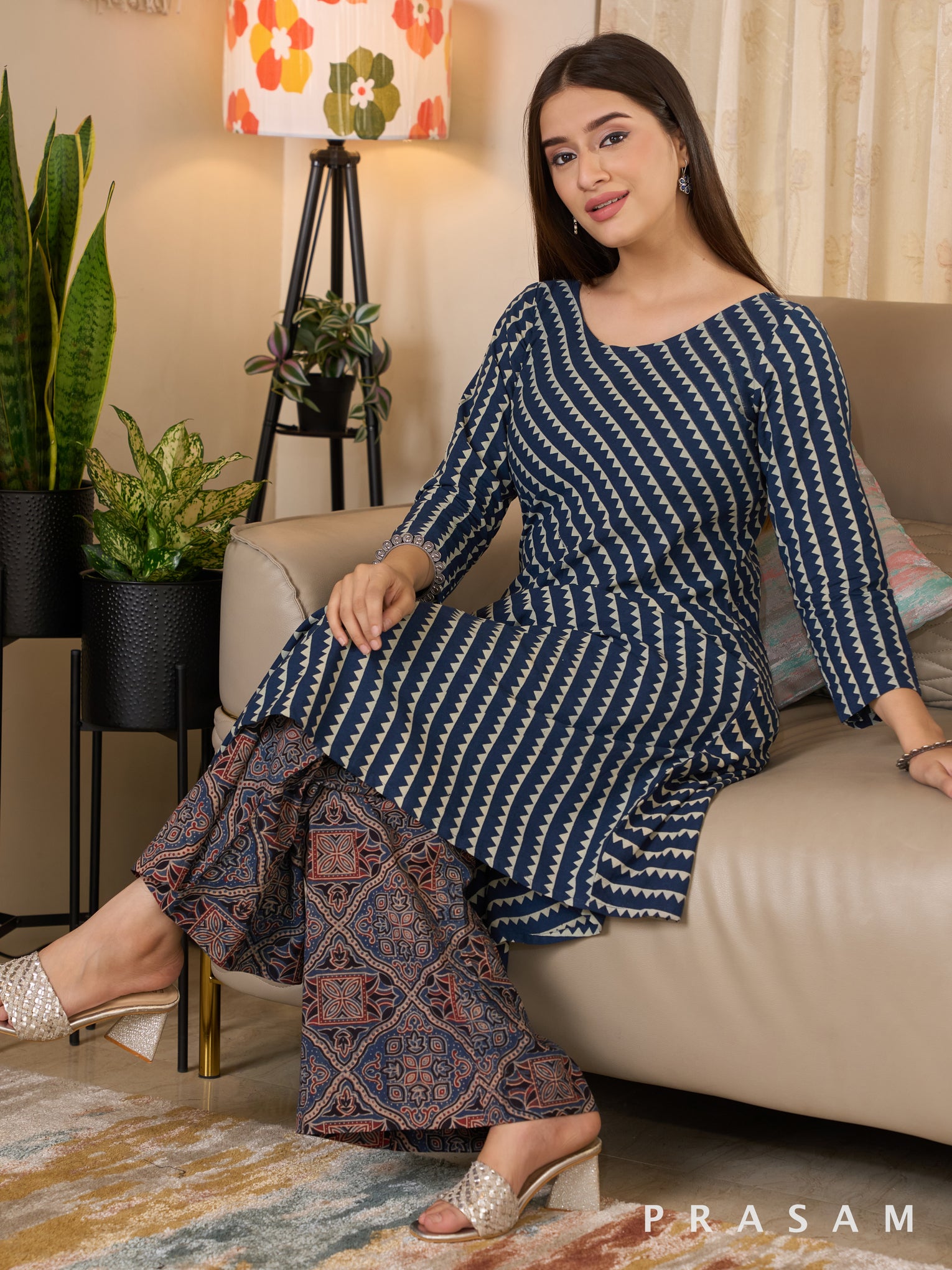 Nostalgia - Ajrakh Fusion Kurta Set