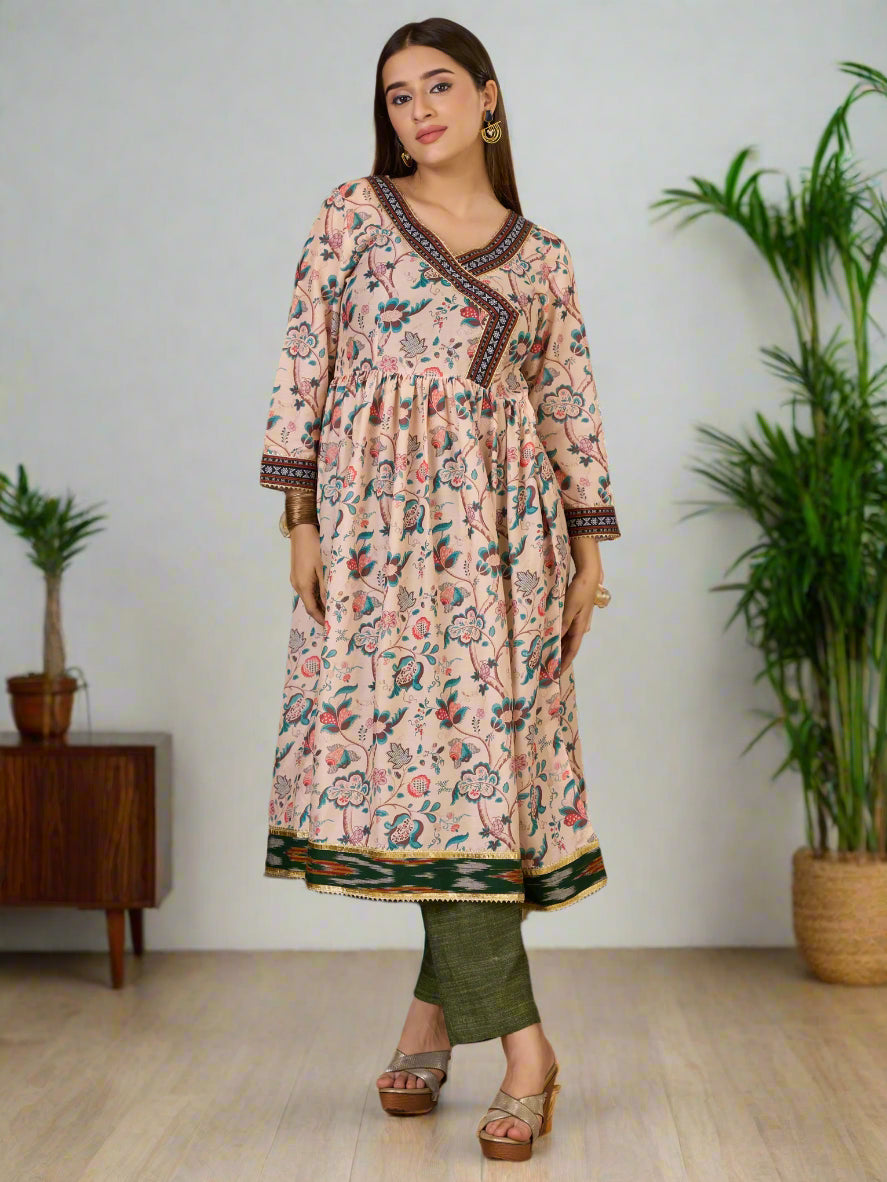 Verdant Blossom Angarakha Style Kurti