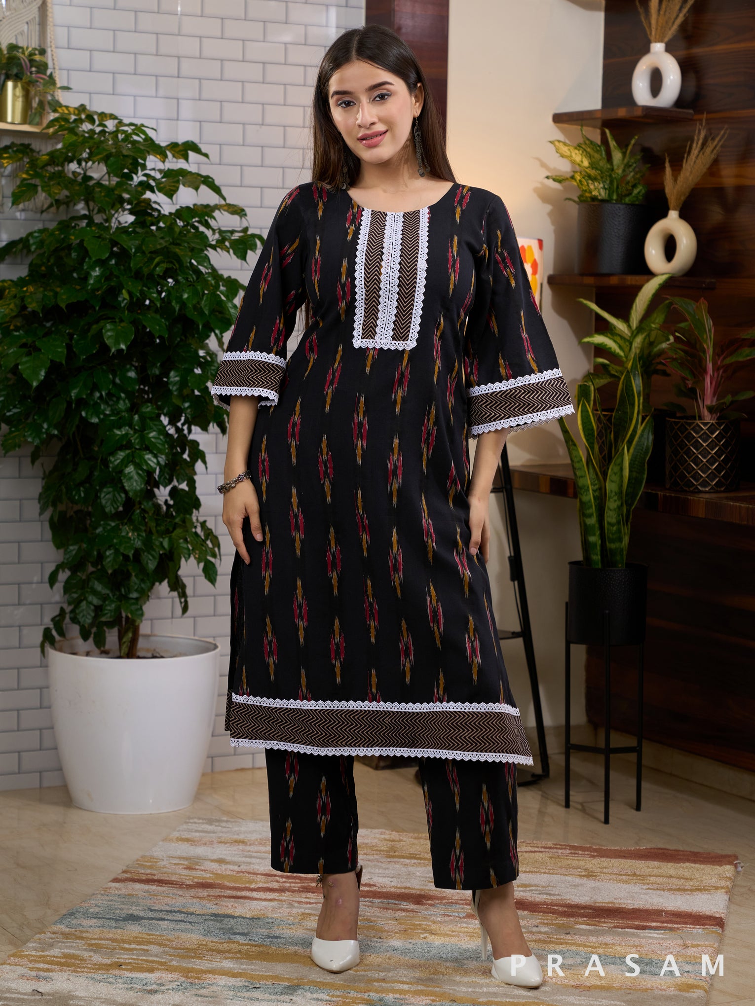 Ethereal Ikat Kurta Set