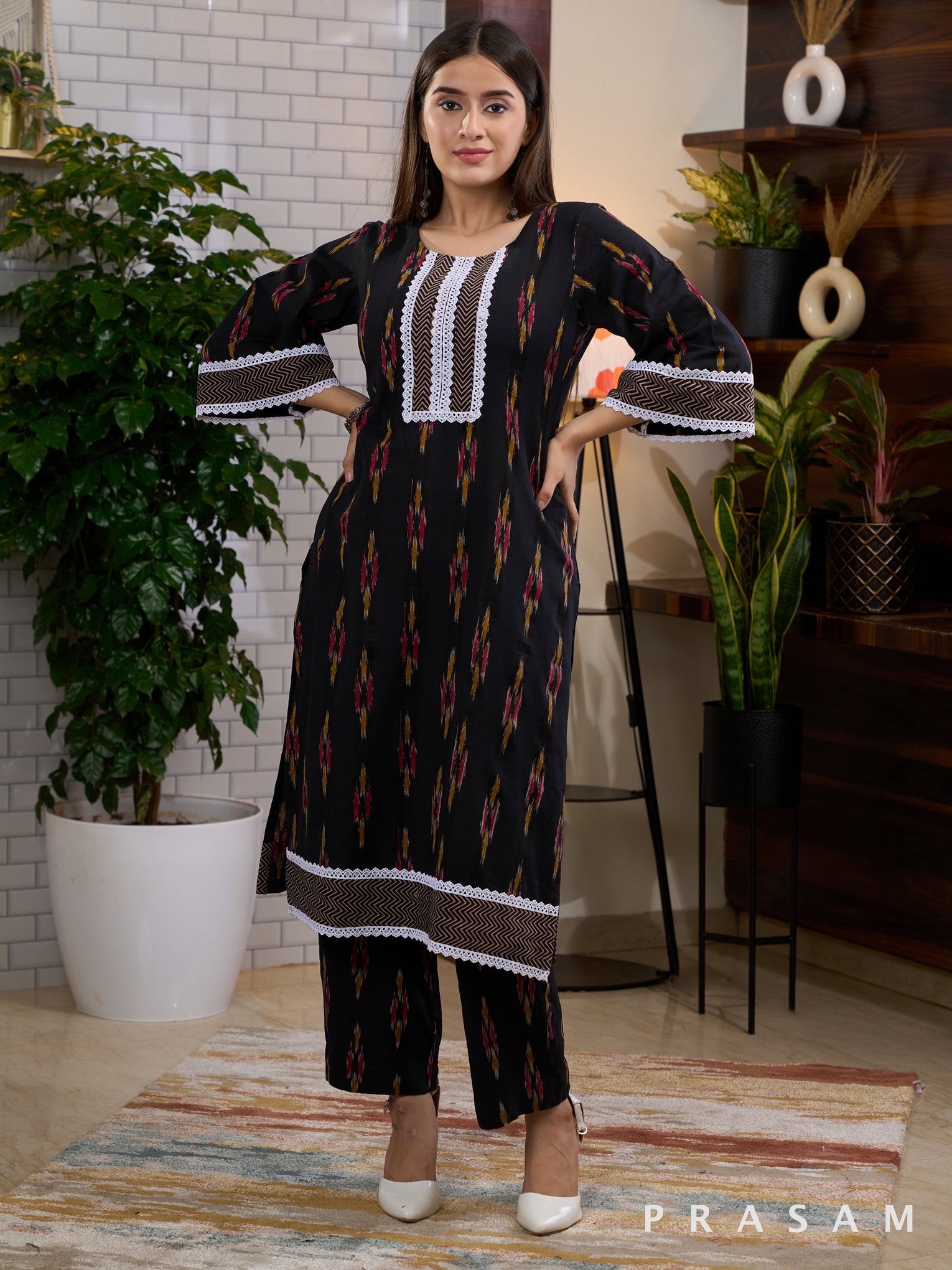 Ethereal Ikat Kurta Set