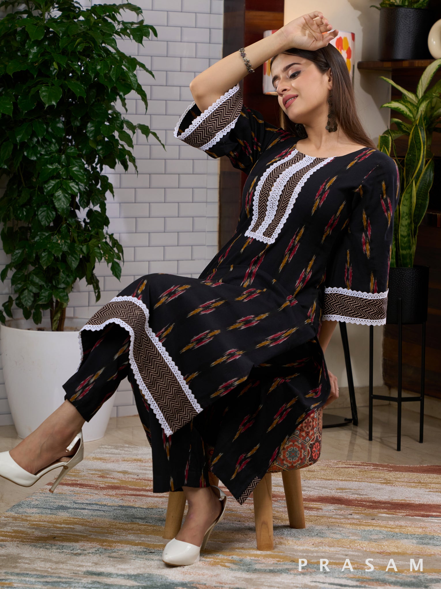 Ethereal Ikat Kurta Set