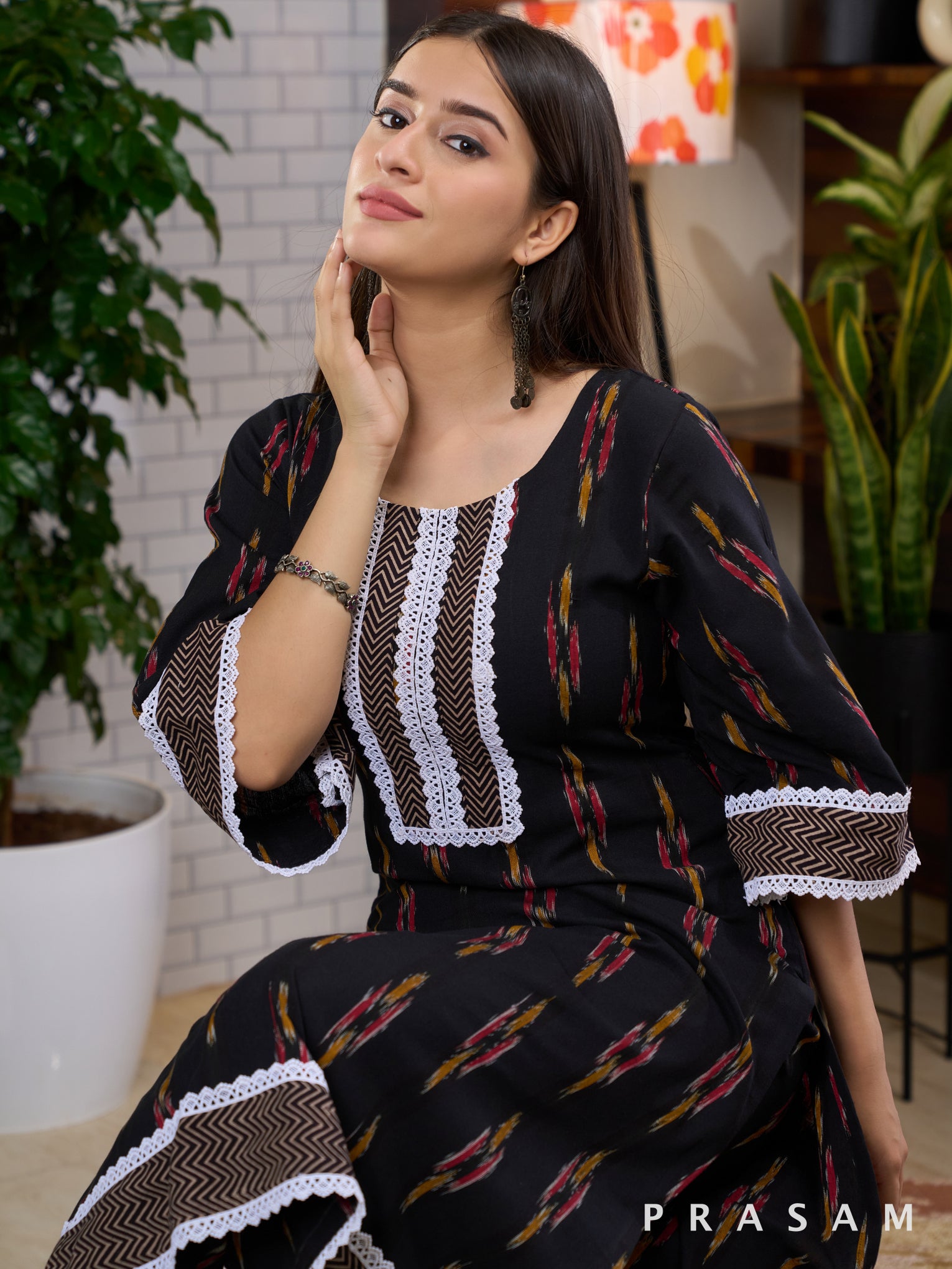 Ethereal Ikat Kurta Set