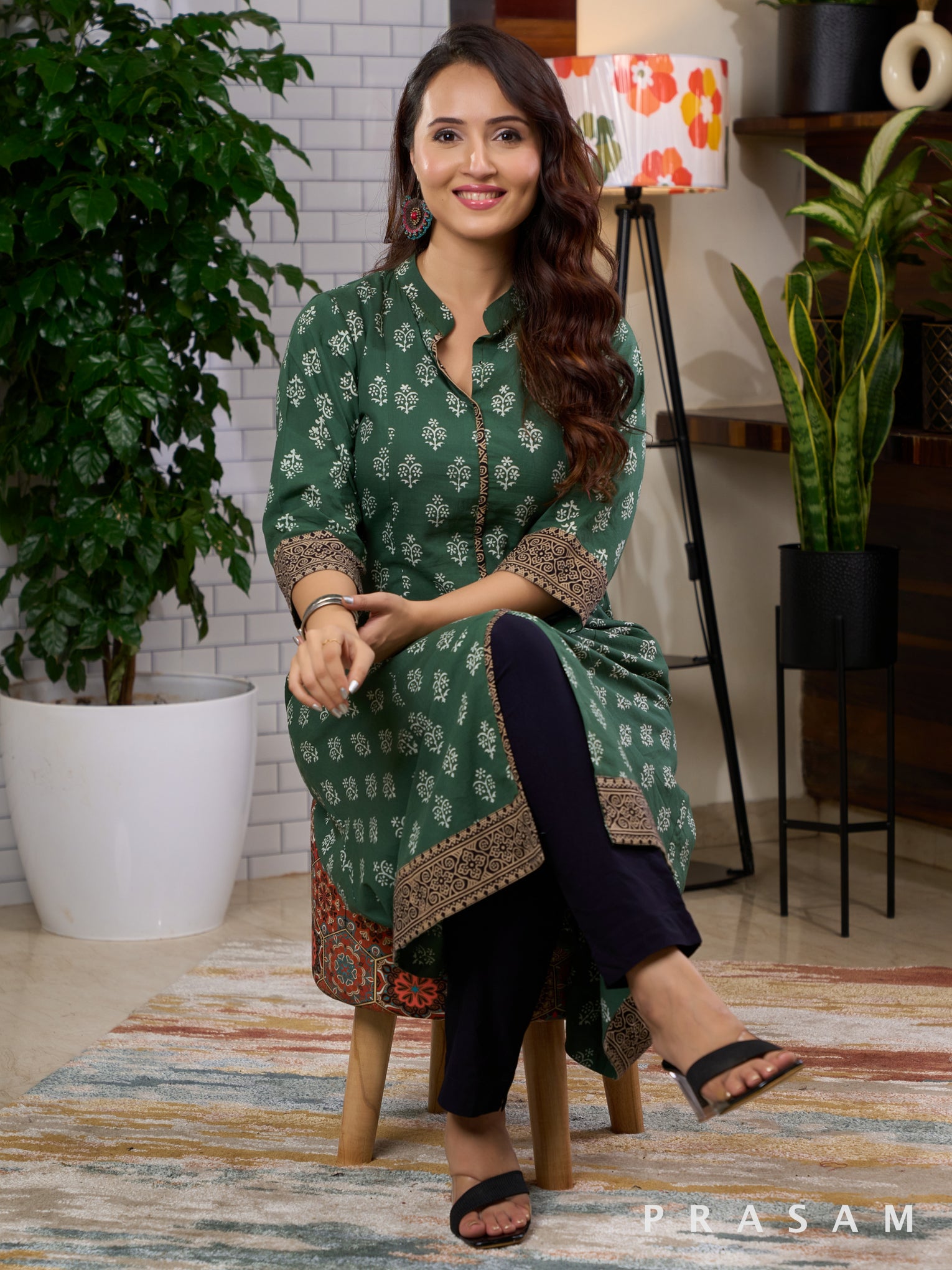 Eden - Green Kurti with Motifs