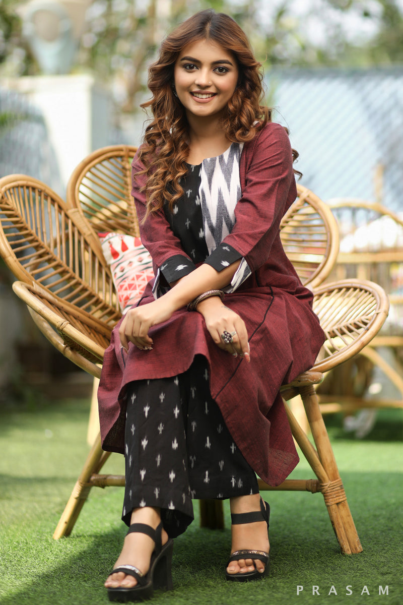 Aggregate more than 127 maroon kurti with jeans best