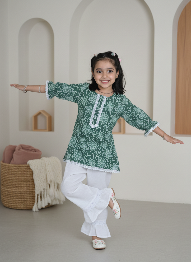 Bagru Grace Kurta and Trousers Set