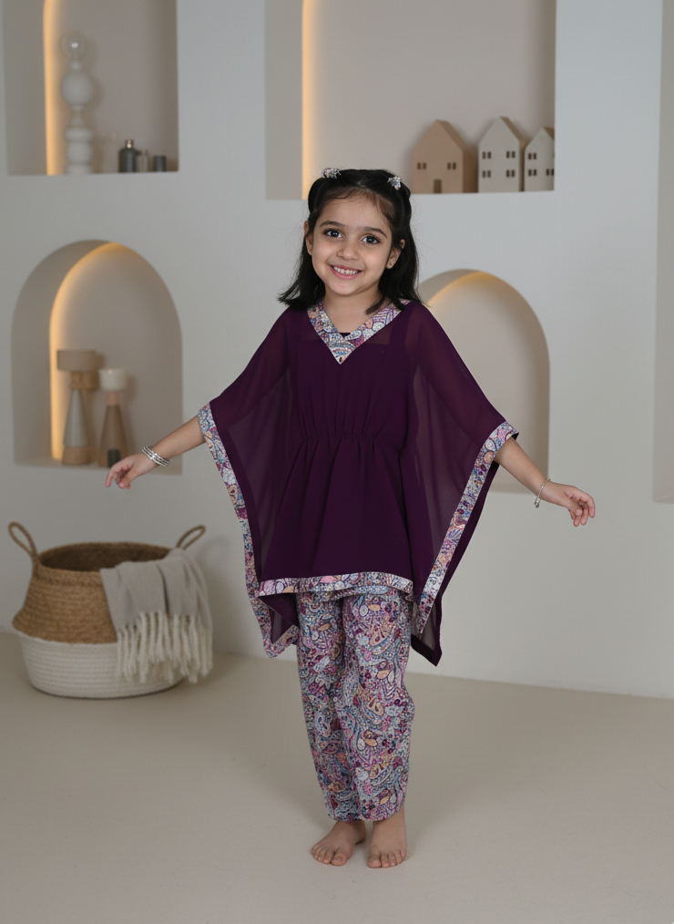 Boho Burgundy Kaftan Set