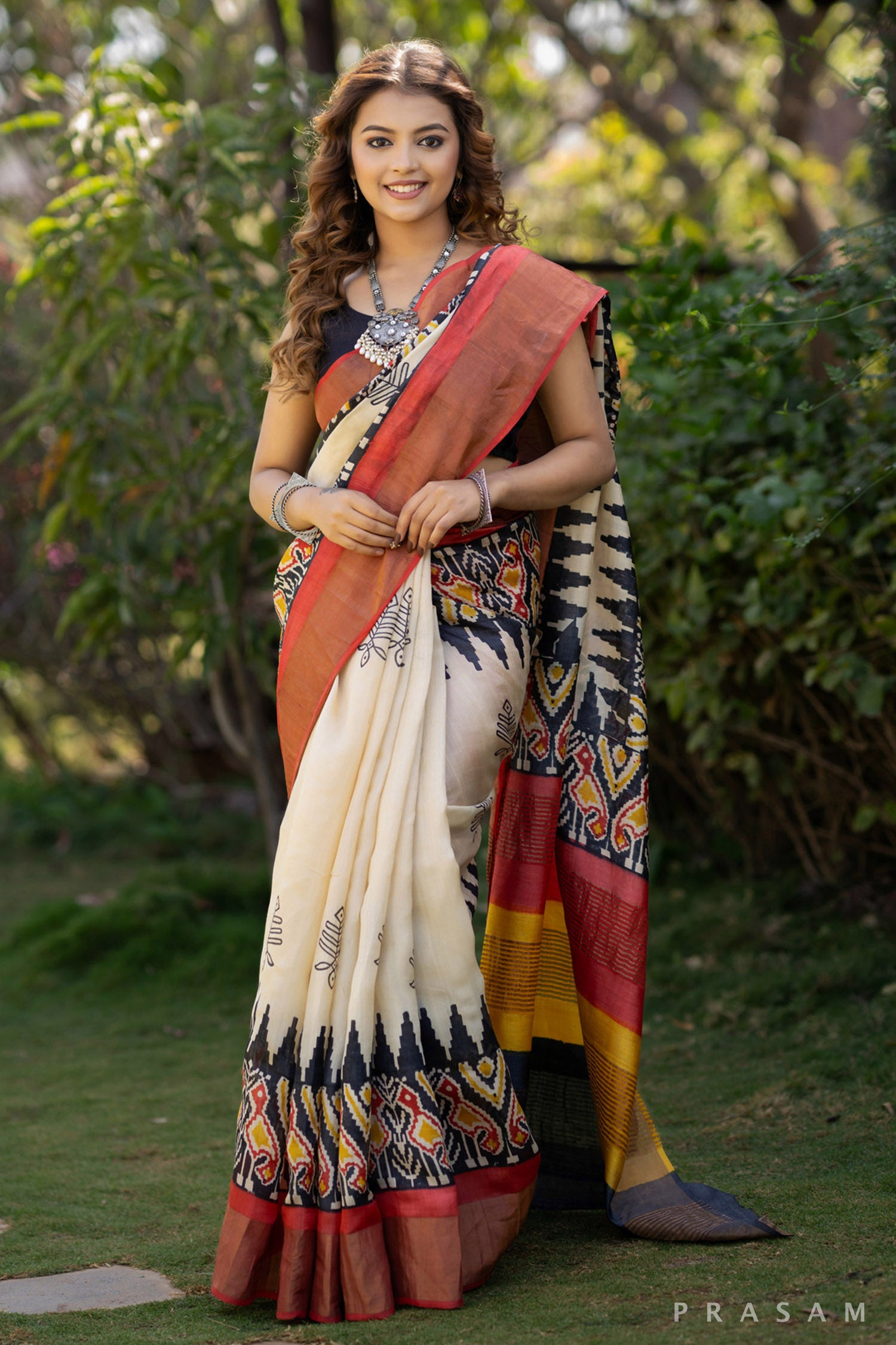 Pavitra traditional print pure silk saree