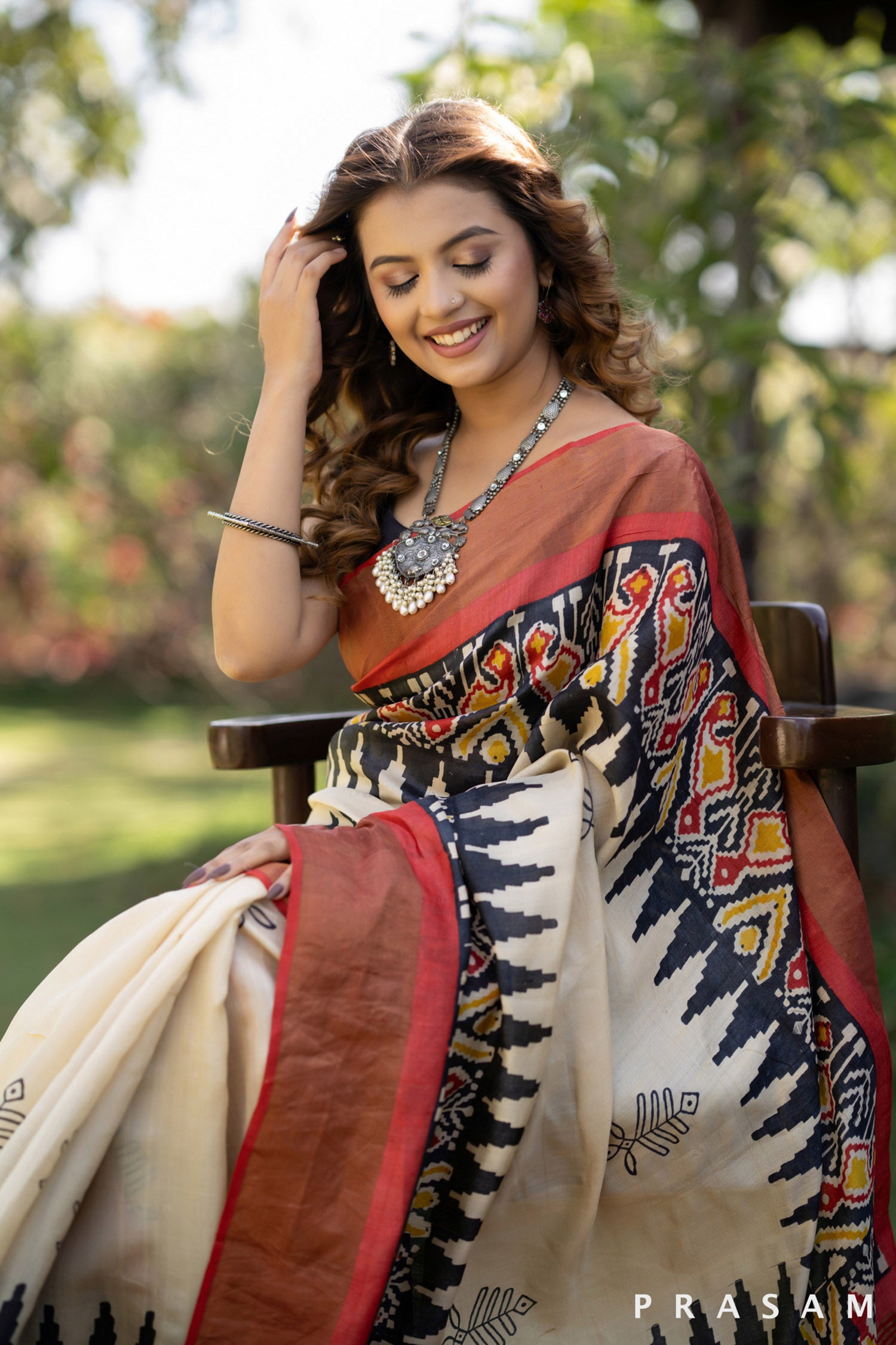 Pavitra traditional print pure silk saree