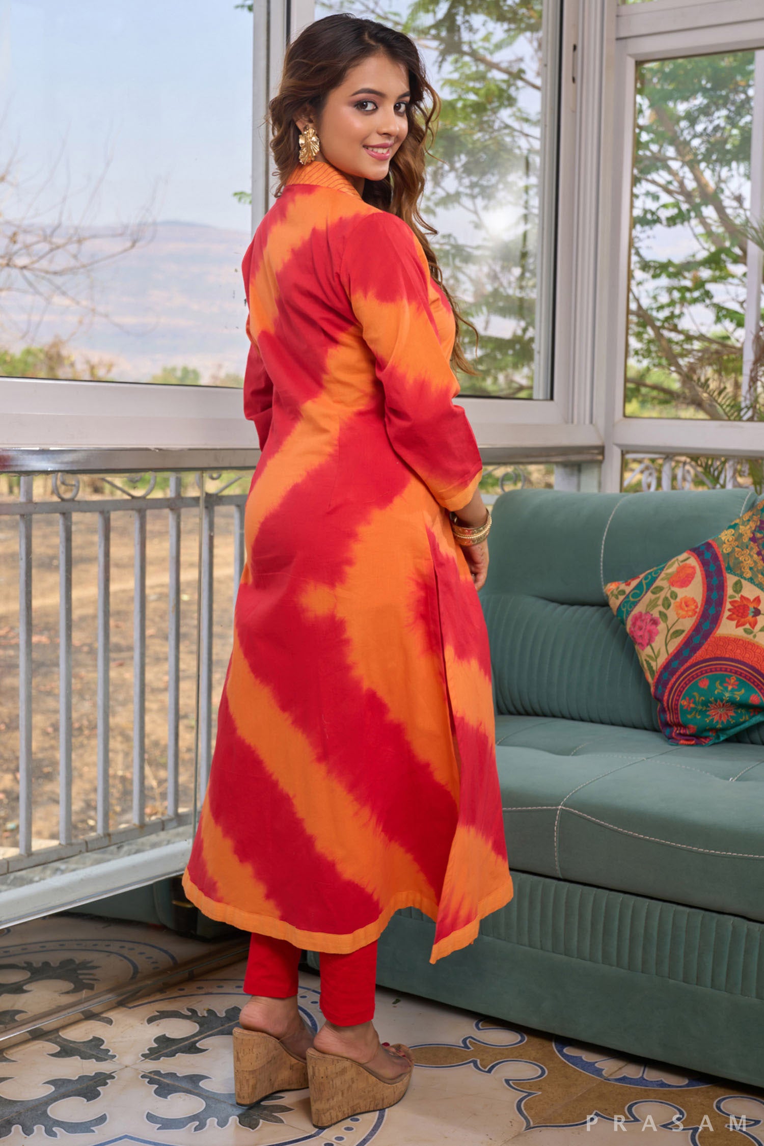 Fiery Fusion Mul Cotton Tie Dye Kurti