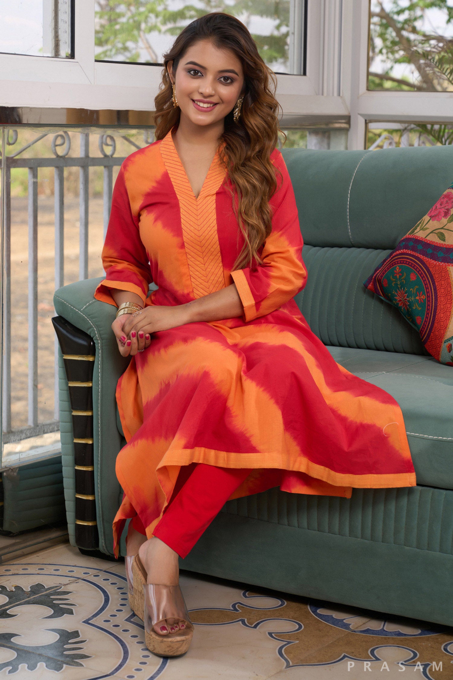 Fiery Fusion Mul Cotton Tie Dye Kurti