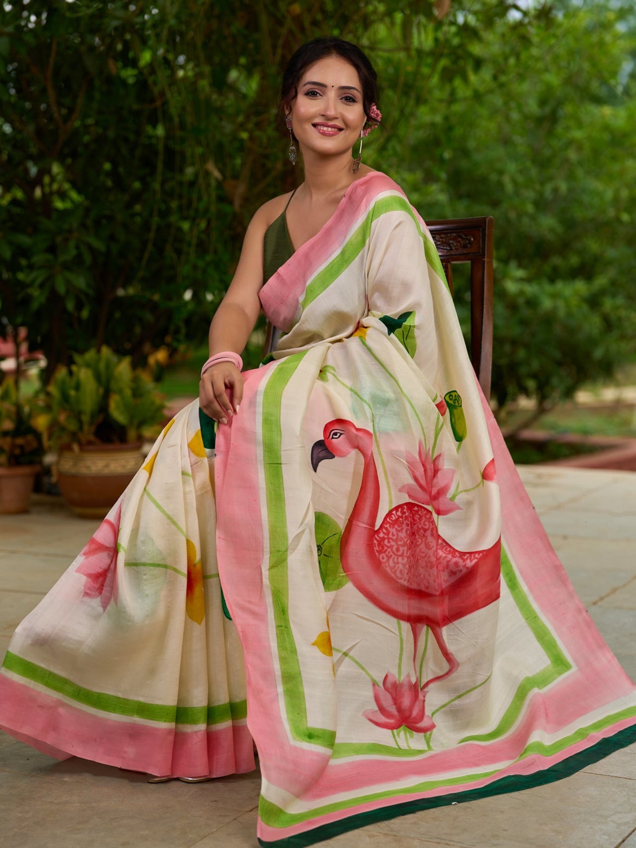 Mystic Meadow Muse: Ethereal Pure Silk Saree