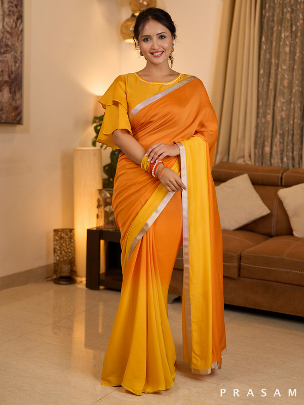 Golden Horizon Orange Modal Saree