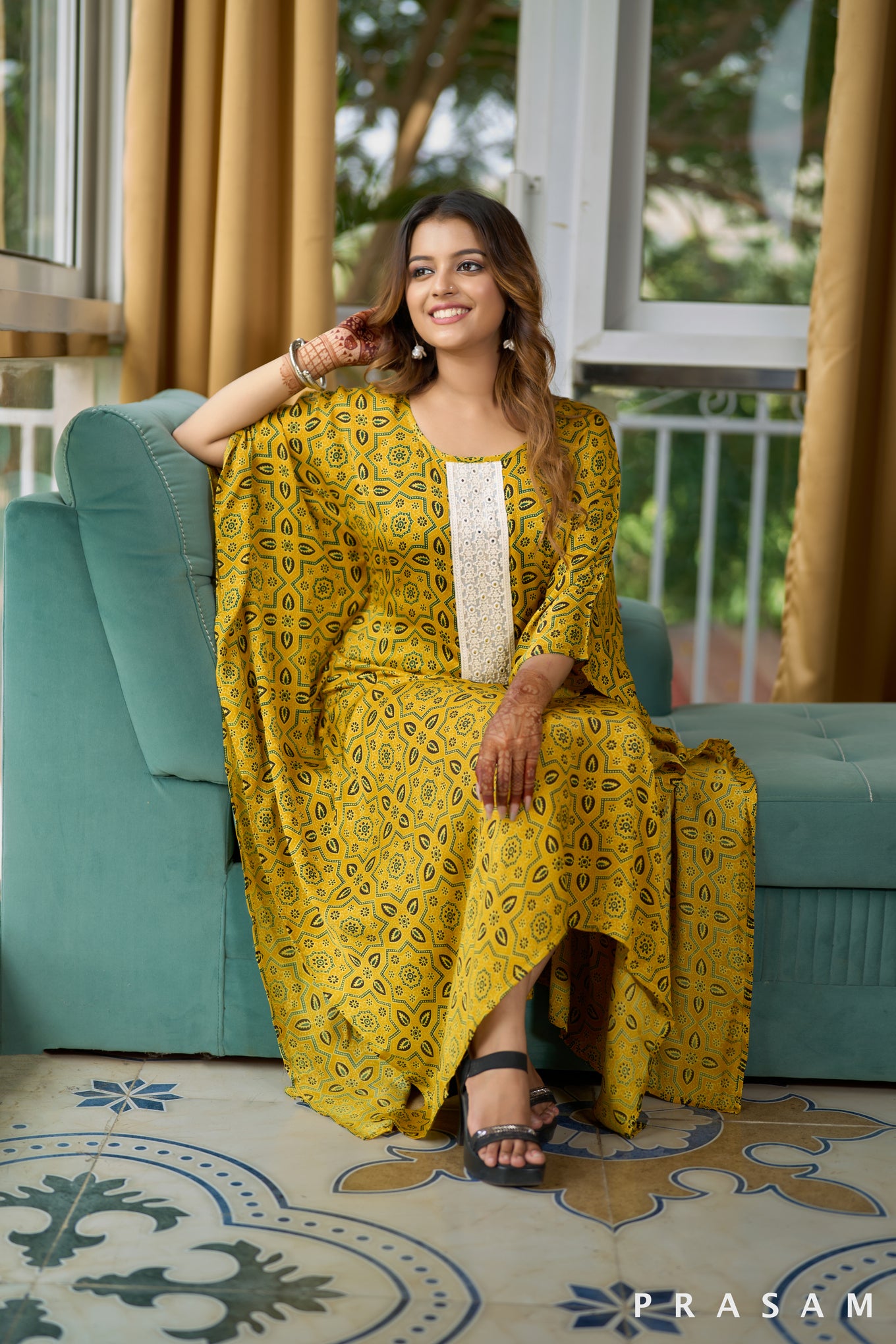 Sunshine Serenity Modal Silk Kaftan