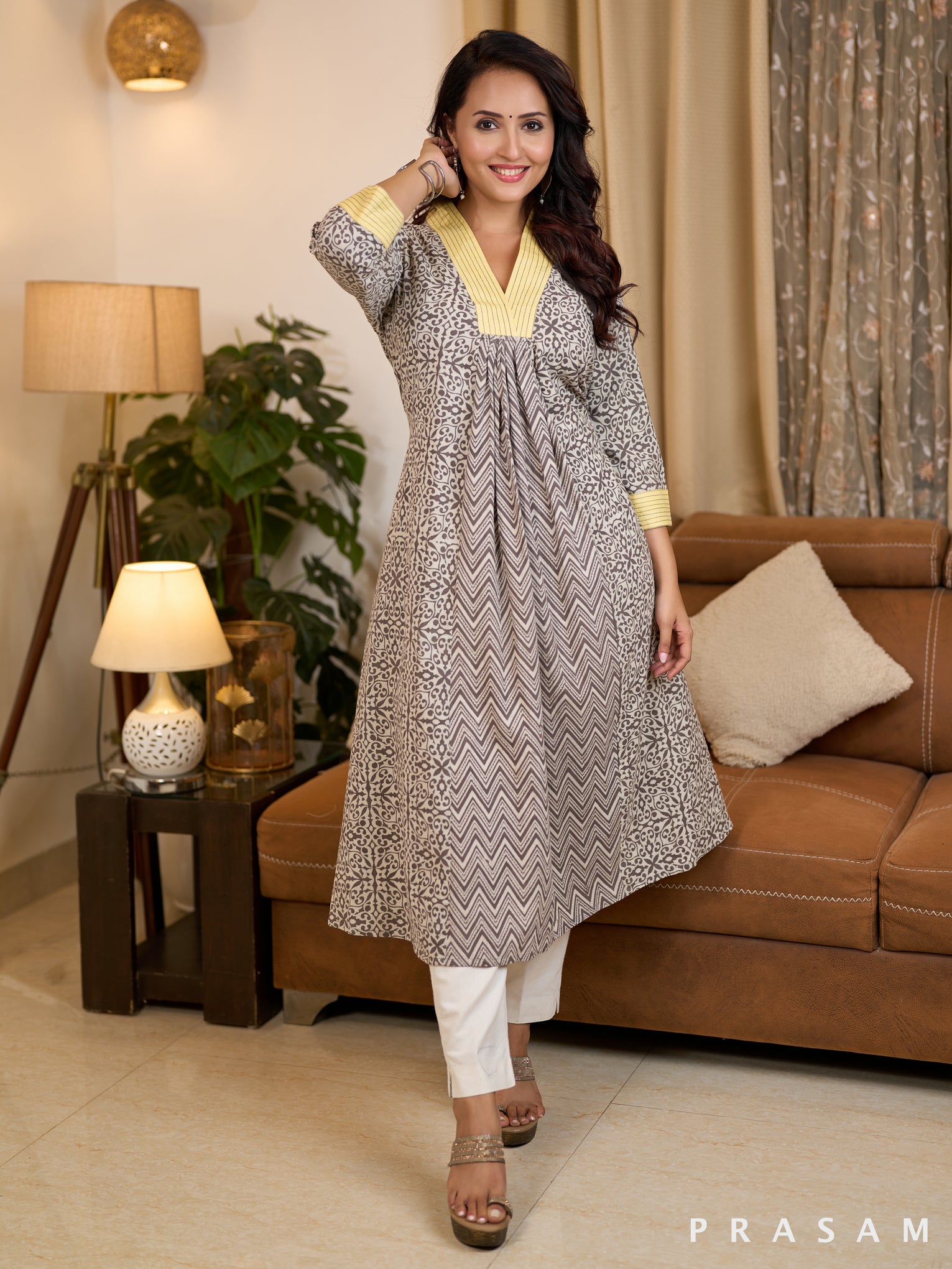 Sunlit Bagru Beauty Kurti (Optional Pants)