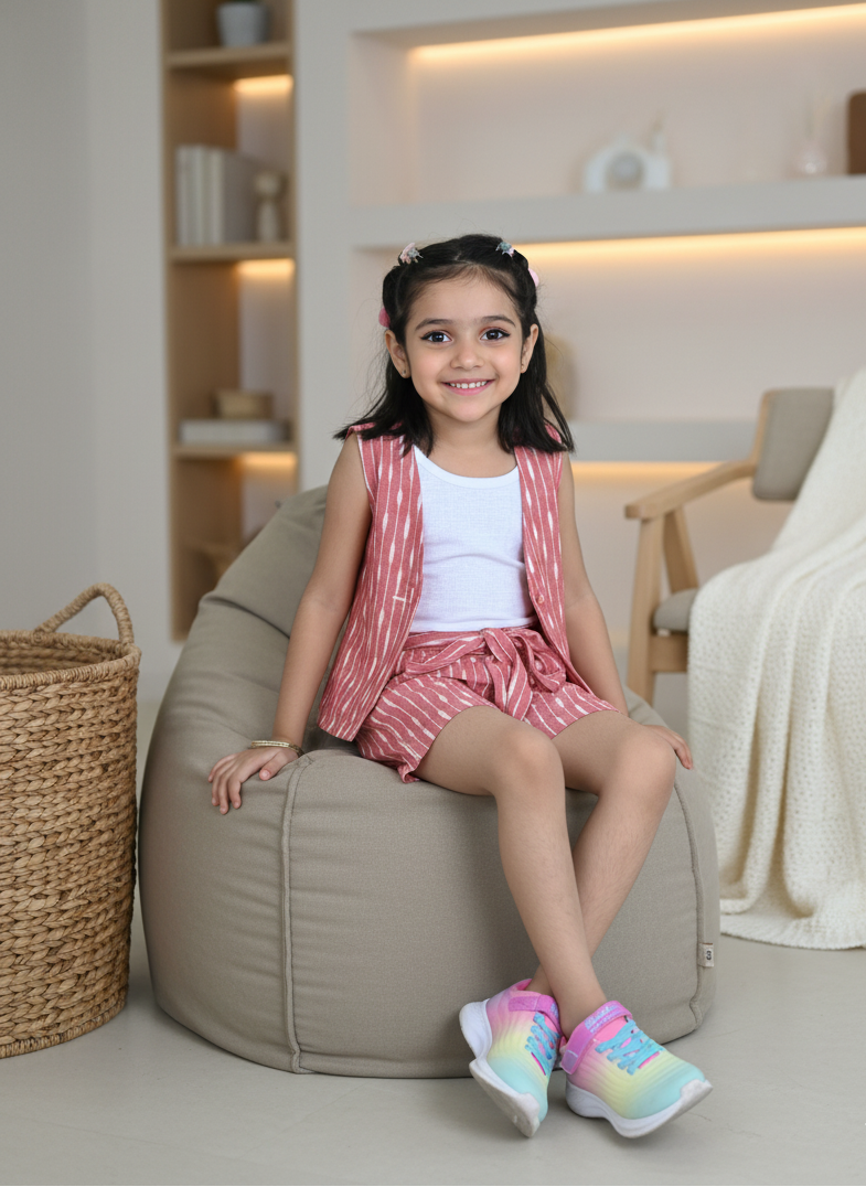 Ikat Bloom 3pcs Shorts & Jacket Set