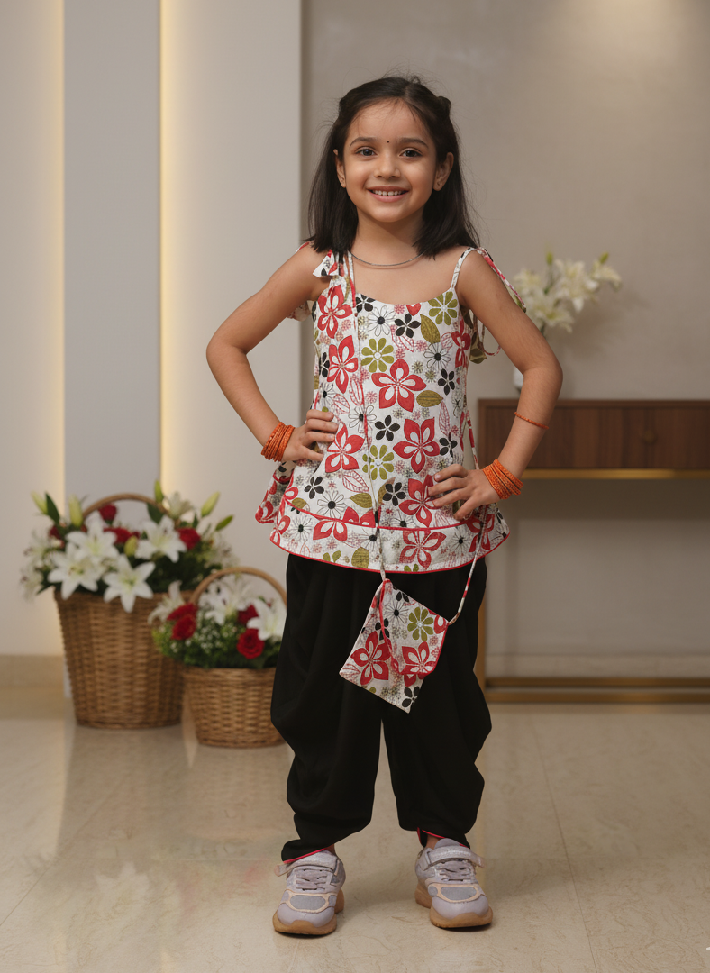 Let her bloom in our handcrafted cotton block-printed floral top &amp; dhoti trouser set. 🌸
Soft, airy, and full of festive flair — designed for easy comfort and joyful celebrations.