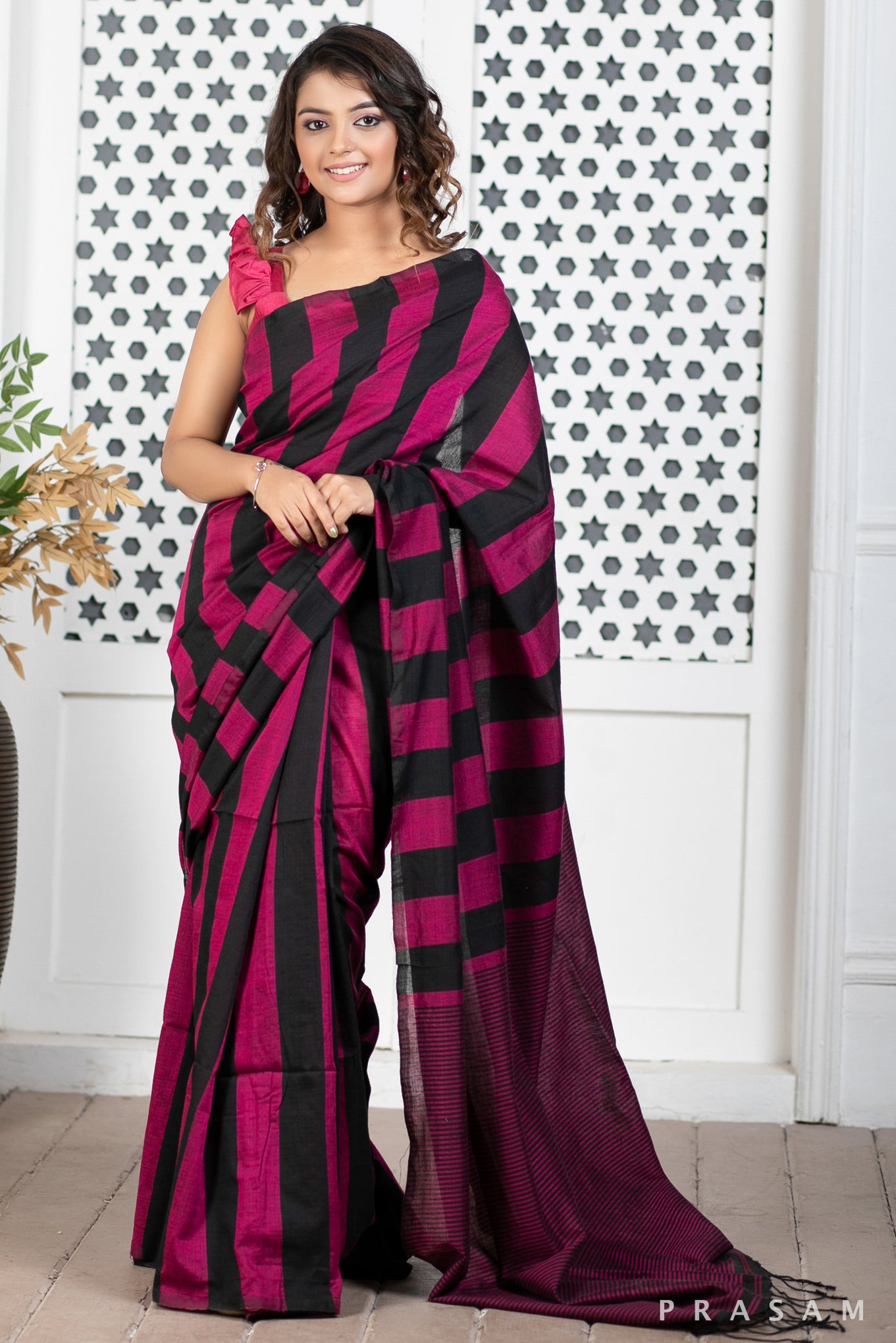 Windows of Sunset Handwoven Soft Cotton Saree Prasam Crafts