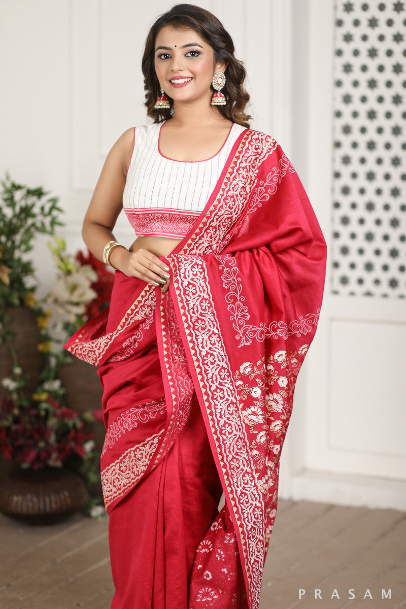 Cotton Block Print Sleeveless Blouse Prasam Crafts
