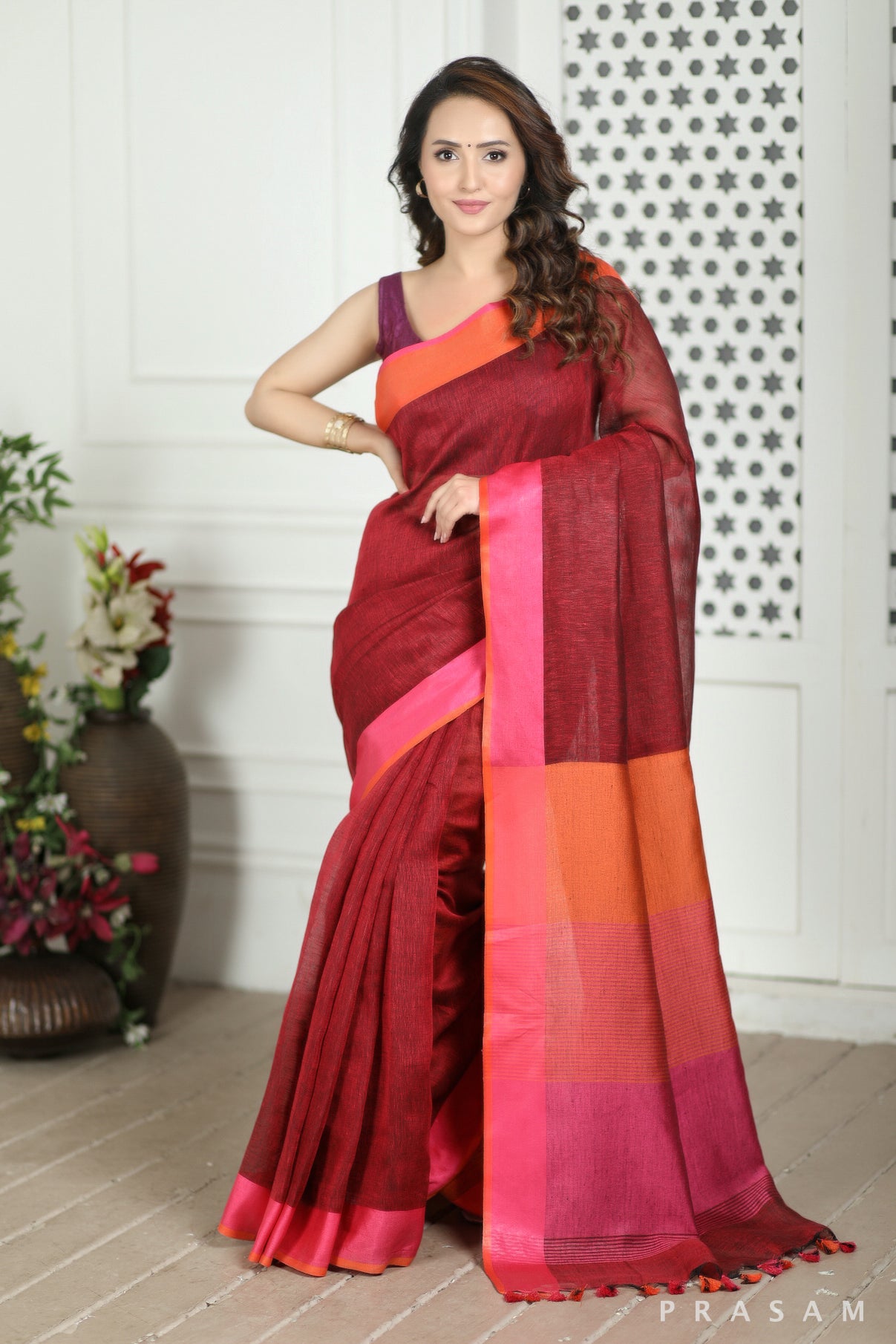 Ahana Linen Saree