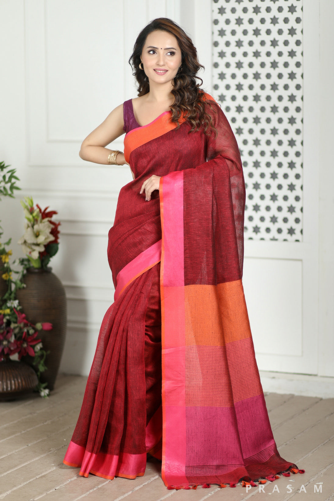 Ahana Linen Saree