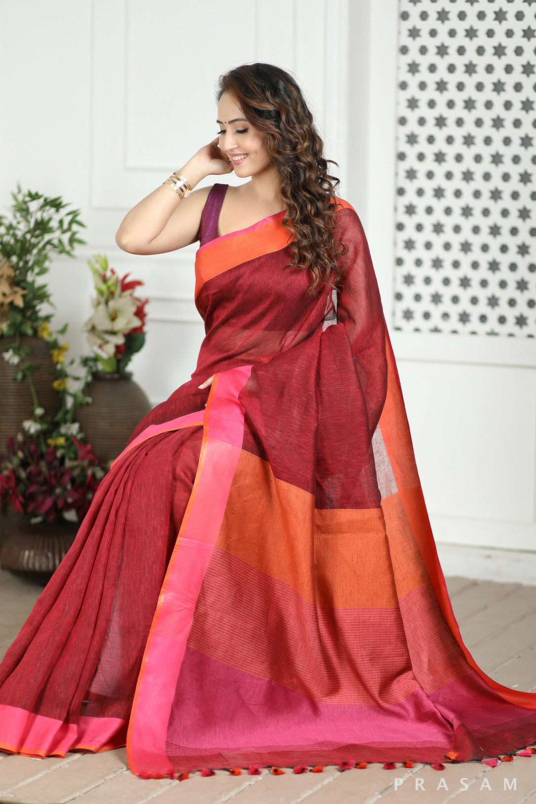 Ahana Linen Saree