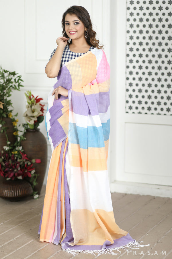 Summer Hills Handwoven Soft Cotton Saree Prasam Crafts