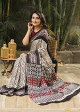 Runny Cohort Ajrakh Silk Modal Saree Prasam Crafts