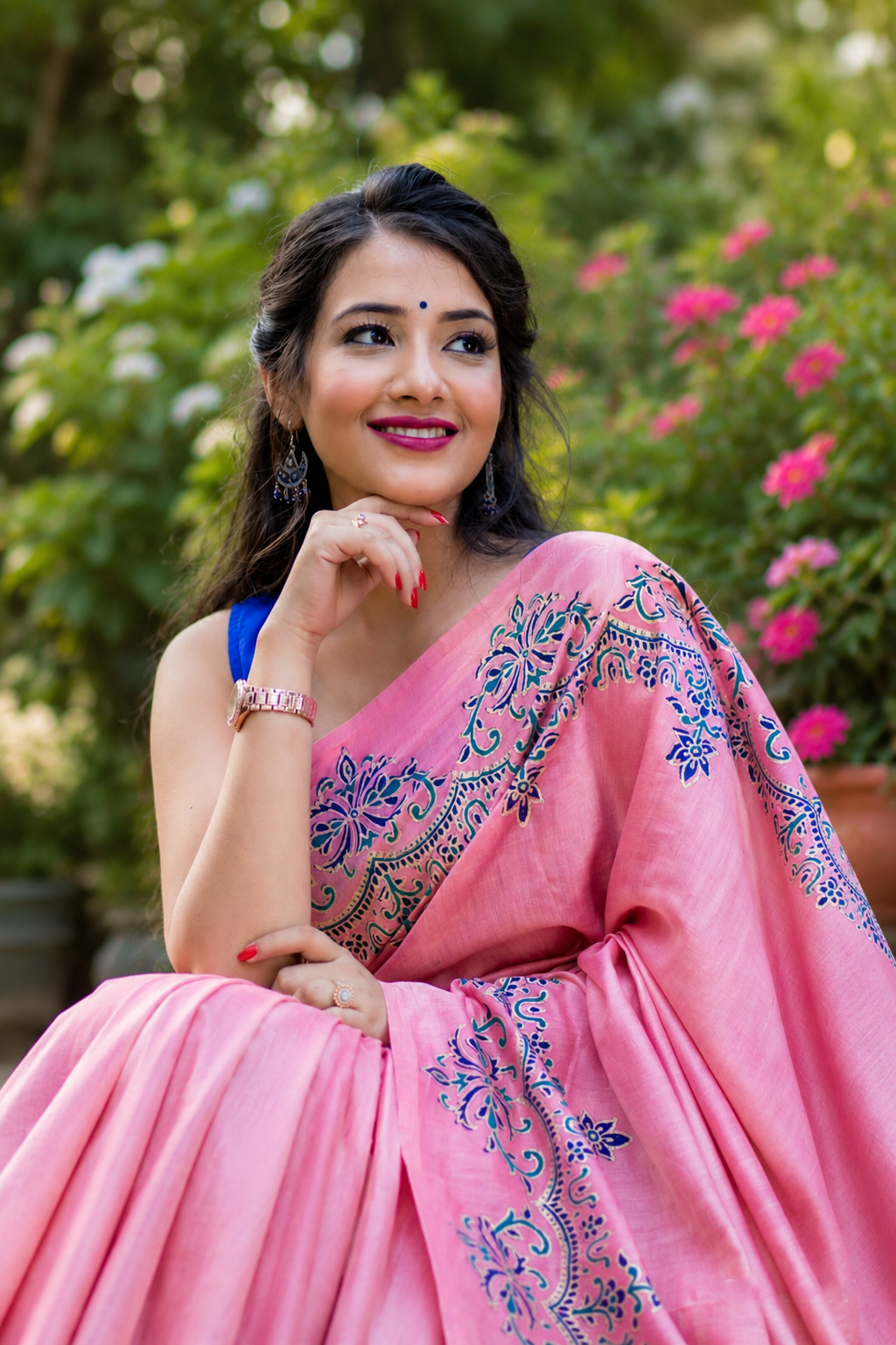 Pastel Decor- Chanderi Block Print Saree