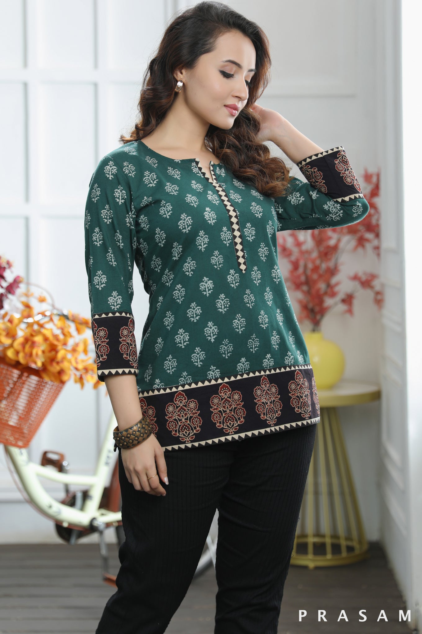 Naina Tunic Organic Printed Cotton Bagru With Ajrakh Infusion Tunic