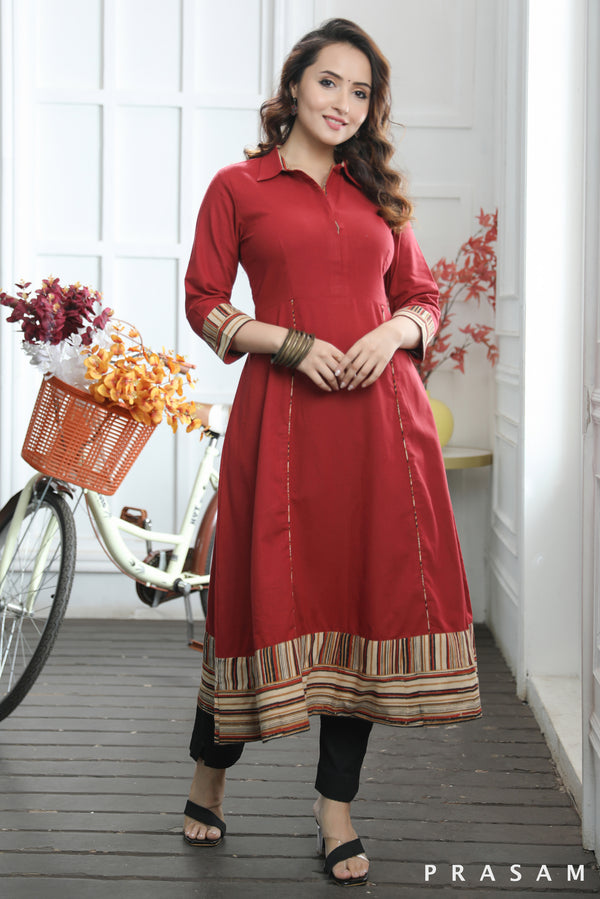 Buy online Red Cotton Kurti from Kurta Kurtis for Women by Resto for ₹879  at 12% off | 2024 Limeroad.com