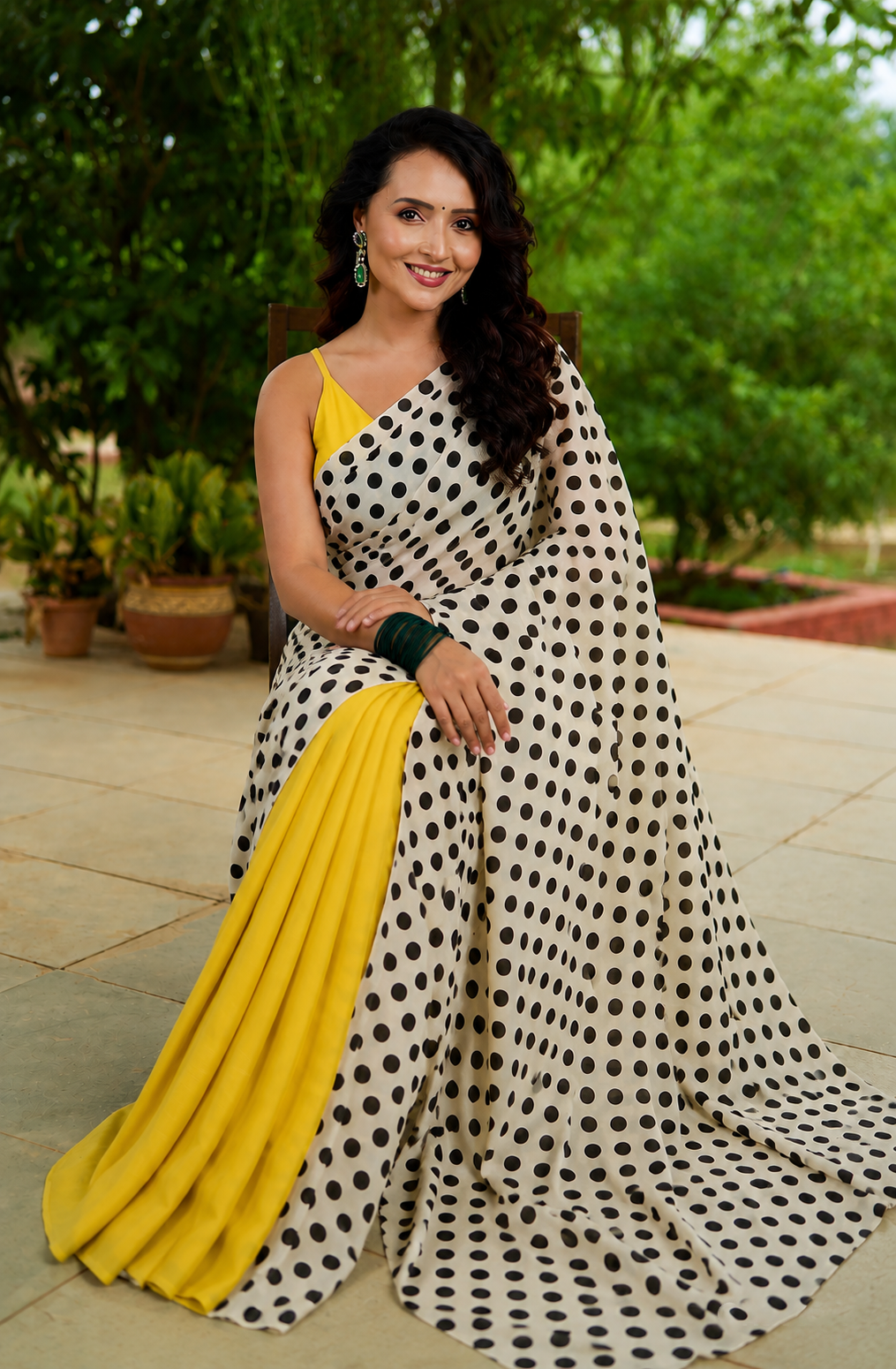 Retro Raga Hand painted pure Silk Saree