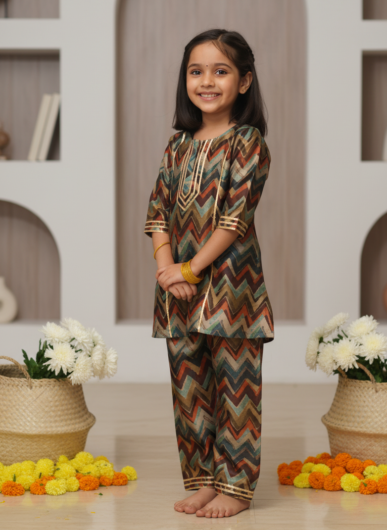 Let her sparkle in comfort with our printed Chanderi kurta &amp; trouser set. ✨
Soft, lightweight, and festive — blending pure elegance with breathable ease, perfect for celebrations and family gatherings.
