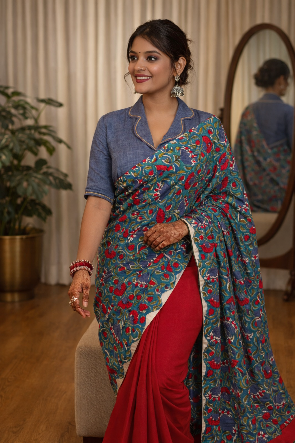 Scarlet Symphony Cotton Muslin Printed Saree