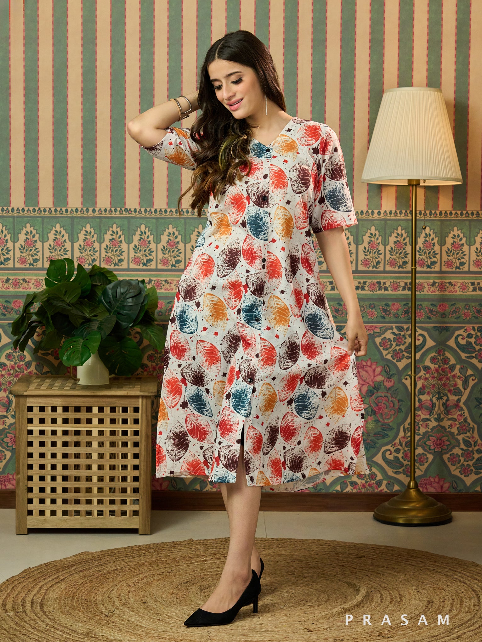 Fern Grove Printed Muslin Dress