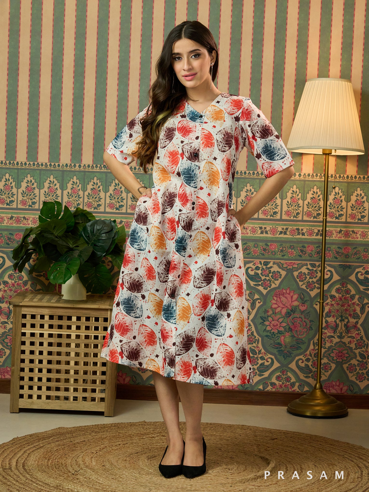 Fern Grove Printed Muslin Dress