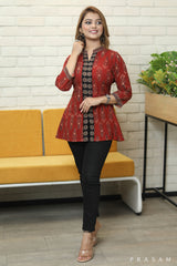 Rusty lily must have ajrakh combination tunic