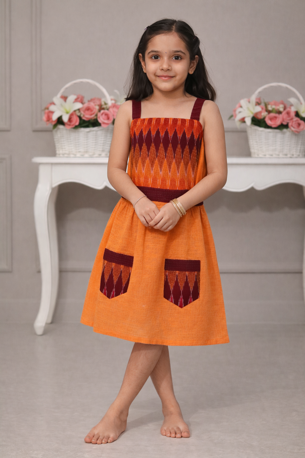 Sunset Spark Ikat Dress