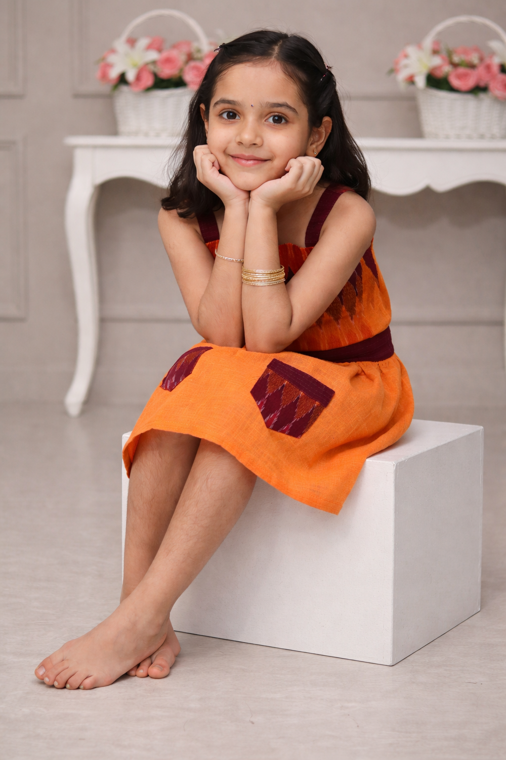 Sunset Spark Ikat Dress