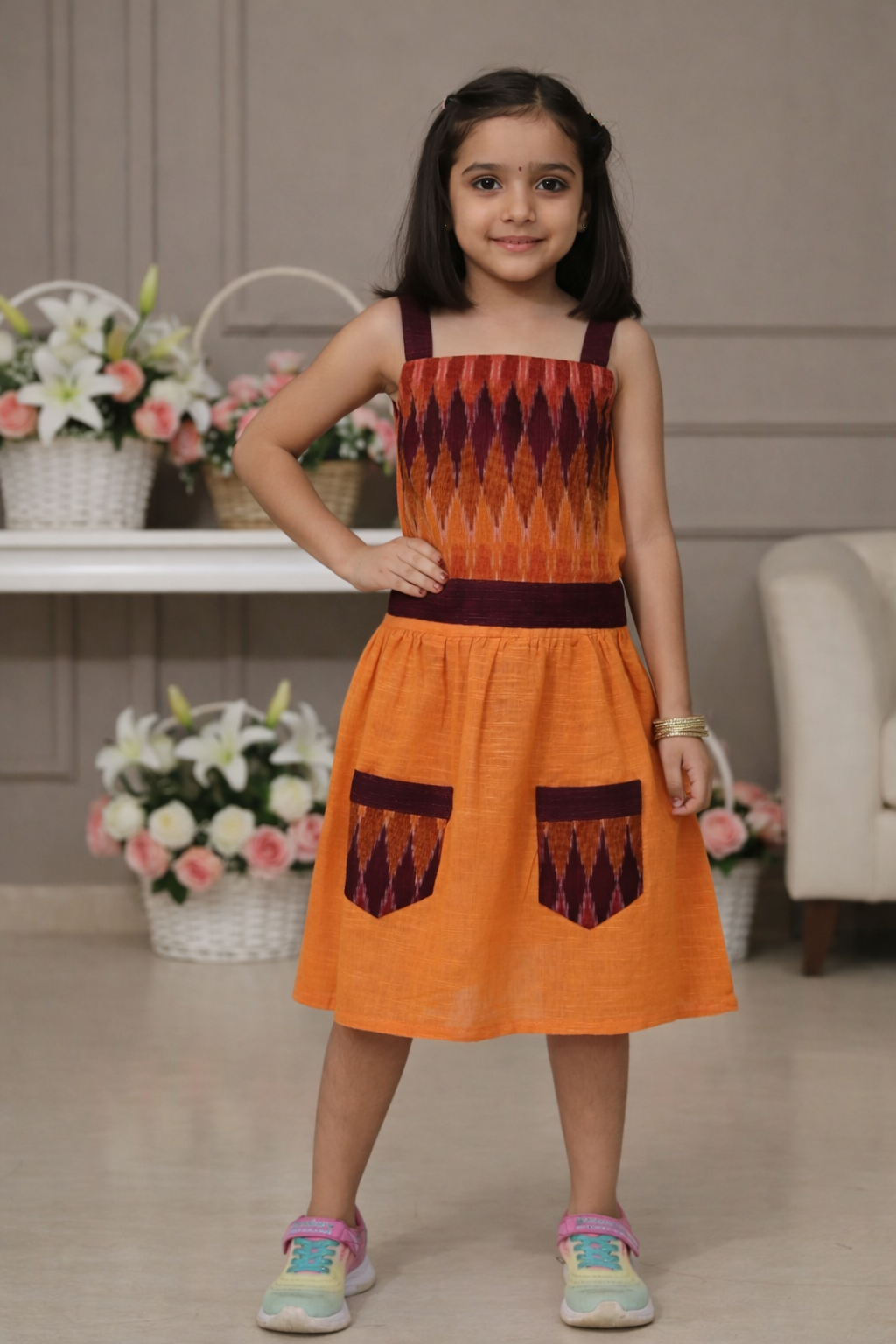 Sunset Spark Ikat Dress