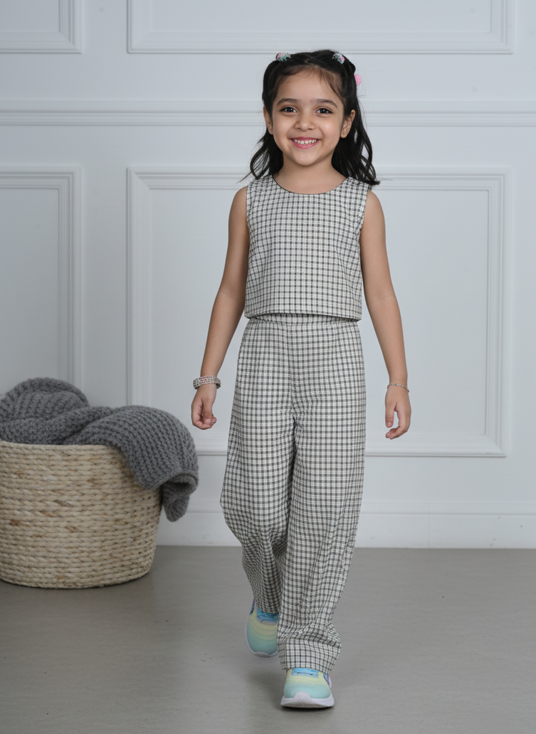 Smart Lines Checkered Top & Trouser