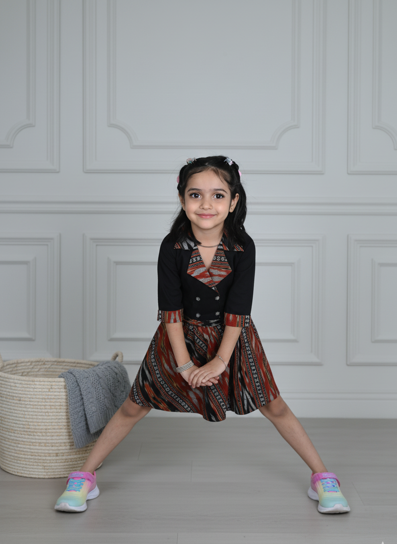 Twirl in Ikat Top & Skirt Set