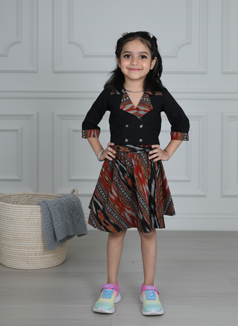 Twirl in Ikat Top & Skirt Set