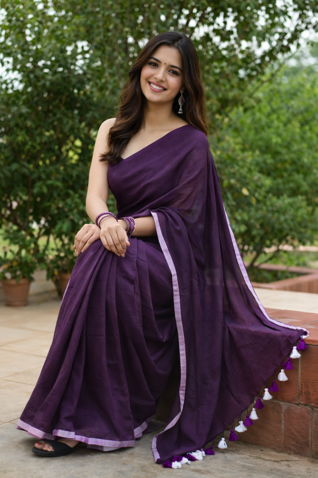 Fly in Sky - Cotton Handwoven Saree
