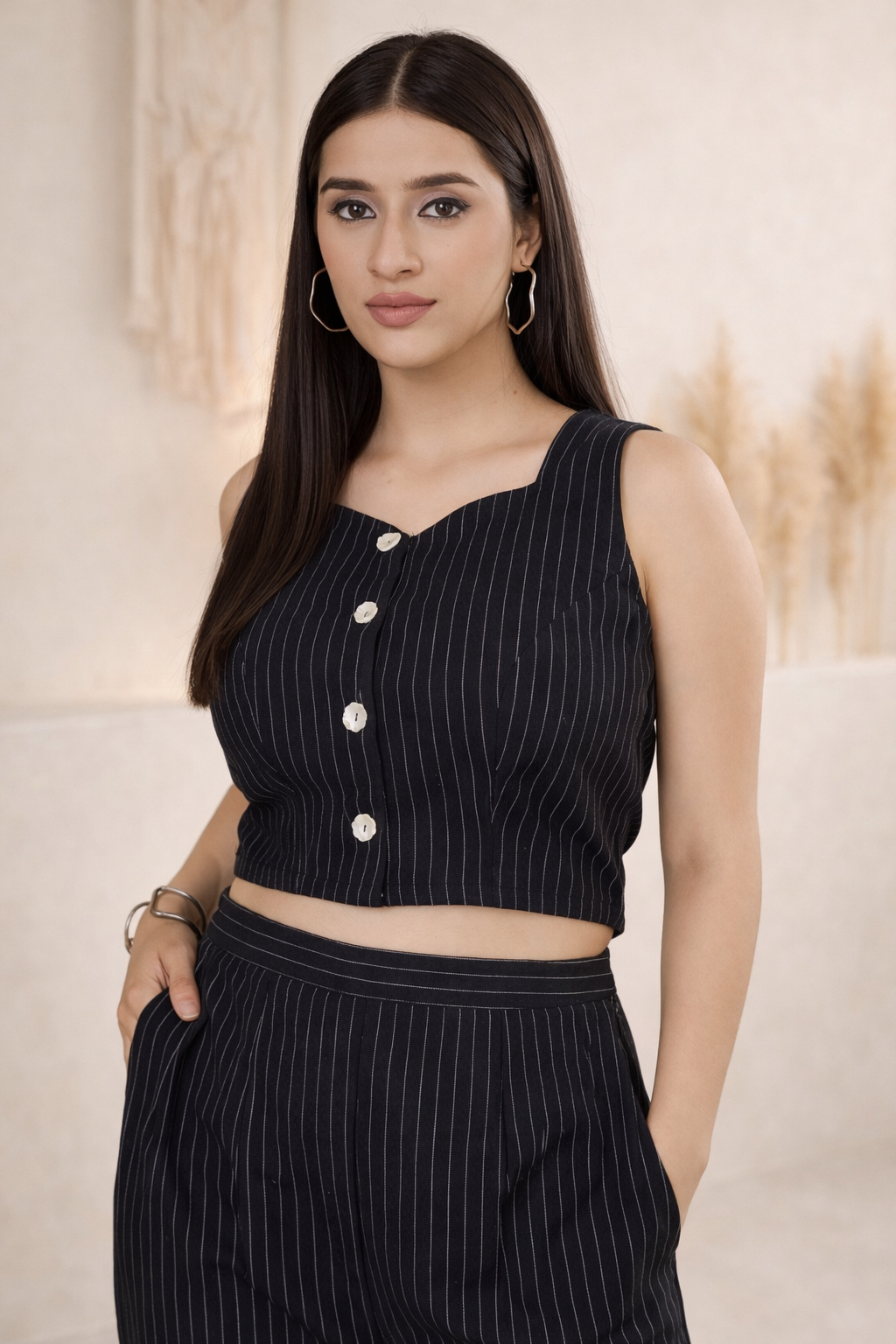 Black Linear Co-ord Set