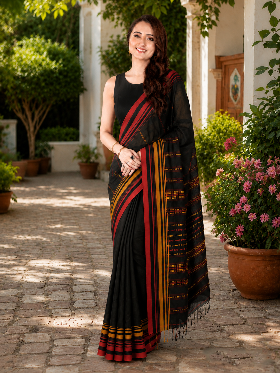 Daring Glamour-Cotton Handwoven Saree